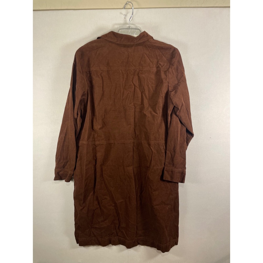 Talbots Womens Brown Corduroy Long Sleeve Button Front Shirt Dress Size 16 - Picture 3 of 8